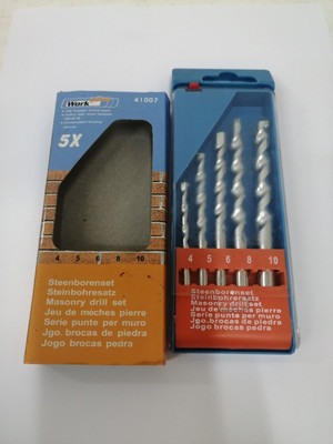 Work Plus Steinbohrer Satz 5-teilig, Ø 4-10mm, Rundschaft Betonbohrer (B19)