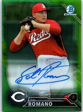 2016 Bowman #CPA-SR Sal Romano Chrome Prospect Autographs Green Refractor