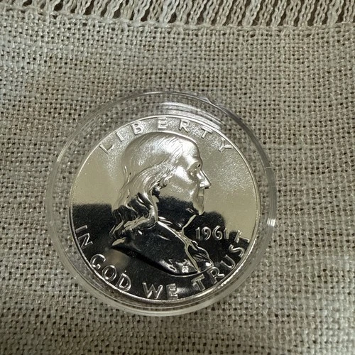 1957 .9 Silver Franklin Half Dollar 50C Cameo proof