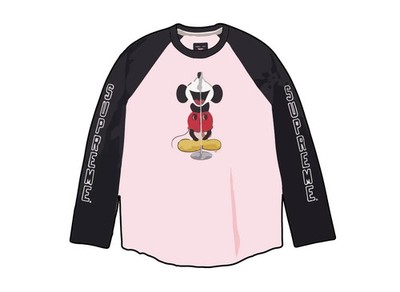 Supreme x Number N ine x Mickey Mouse Raglan L S Top Pink Black