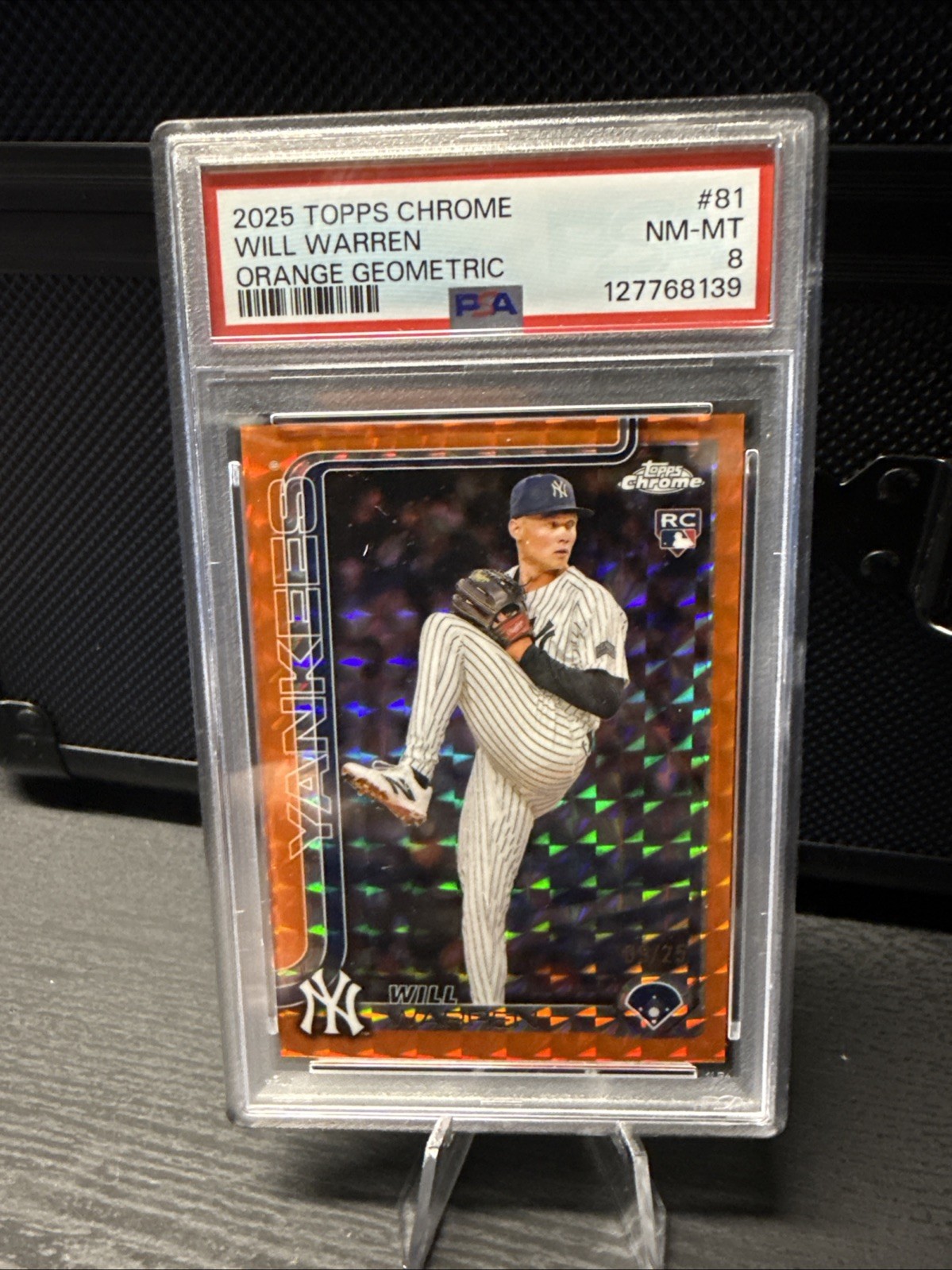 2025 Topps Chrome - Will Warren #81 Orange Geometric Refractor /25 (RC) 🔥POP 1