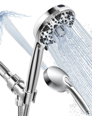 #ad #ad Shower Head With Handheld 7 Settings High Pressure Built in Power Wash to Cl... $30.94