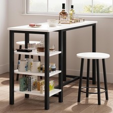 Bar Table with 2 stools, Counter Height Table 3 Piece Dining Table Set