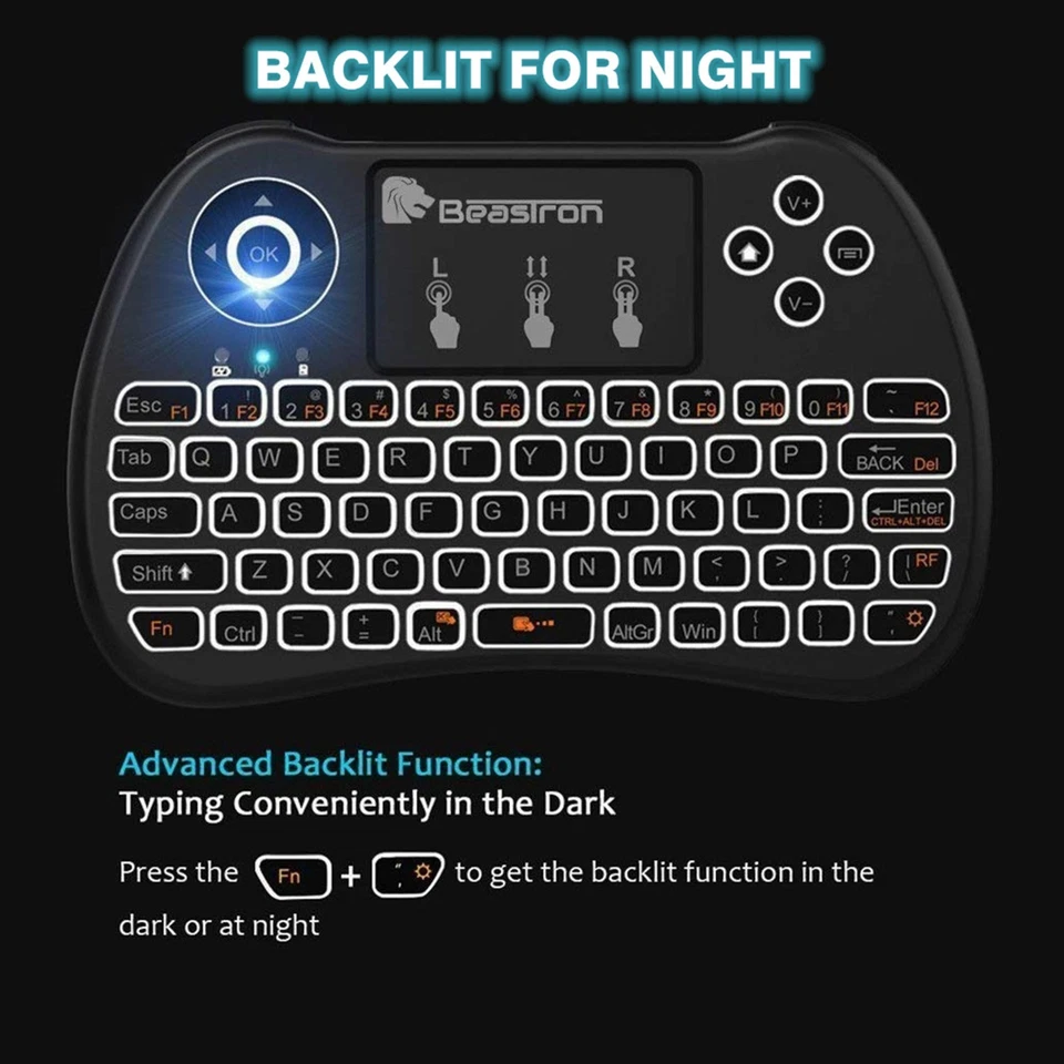 Beastron (Upgraded) 2.4G Mini Wireless Keyboard with Touchpad Mouse＆QWERTY Ke... - Image 4 of 4