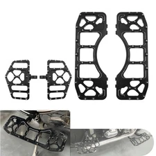 MX Driver Passenger Black Floorboards For Harley 86+ Touring Electra Road Glide