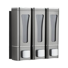 3 Chamber Wall Mounted Soap Dispenser for Shampoo Conditioner Body Wash