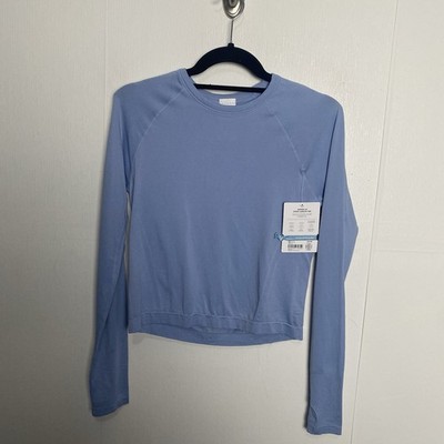 Athleta Girl Power Up Sport Length Long Sleeve Light Blue Top NWT Size XL/14.