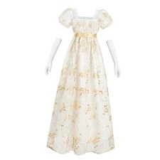 en Regency Dresses for Women 1800s Vintage Dress Victorian Ball Medium Gold