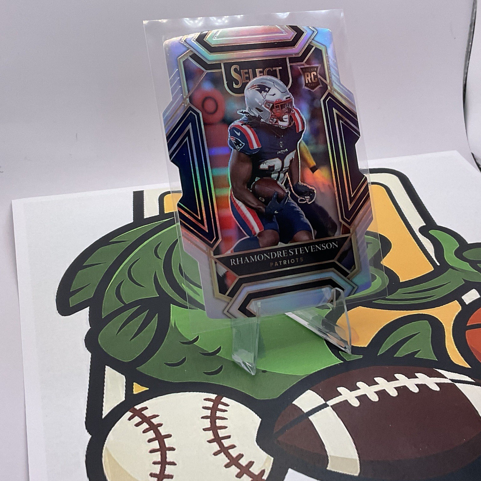2021 Select Rhamondre Stevenson Club SP Silver Die Cut PRIZM  RC #275 Patriots
