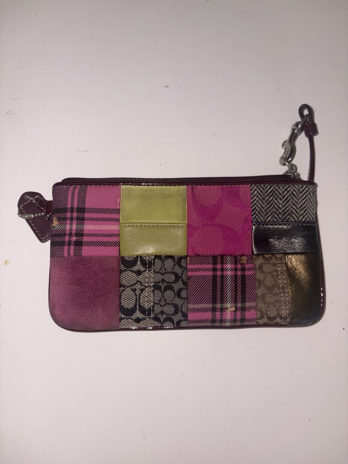 Coach Patchwork Multicolor Tote Shoulder Bag Zip Closure w/ Matching Wristlet image 6