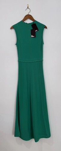 NWT The Kooples Green Knit Maxi Dress Sz 2 Romantic Net Stitch Sleeveless $415