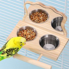 Bird Perch with Mirror Feeder Bird Supplies for Lovebirds Parrots Cockatiels