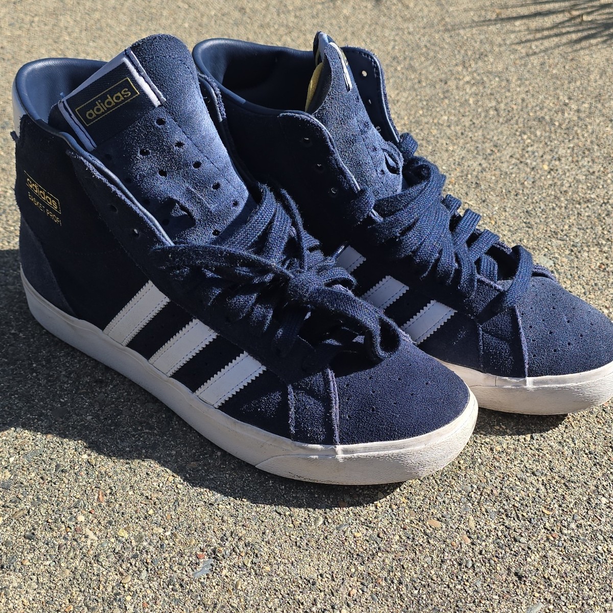 adidas Basket Profi FW4514 Navy Gold White Suede High Top  display picture 1