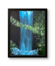 Illuminated Water Fall 20 x 16 Original Acrylic on Canvas Expressionism Art