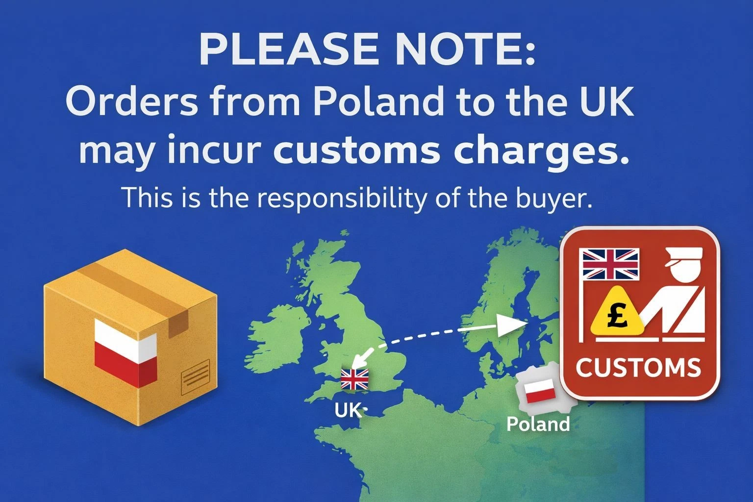 Shipped from Poland - UK customs charges may apply