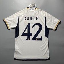 REAL MADRID ADIDAS 2023/2024 FOOTBALL HOME JERSEY #42 GULER SIZE “M” HR3796