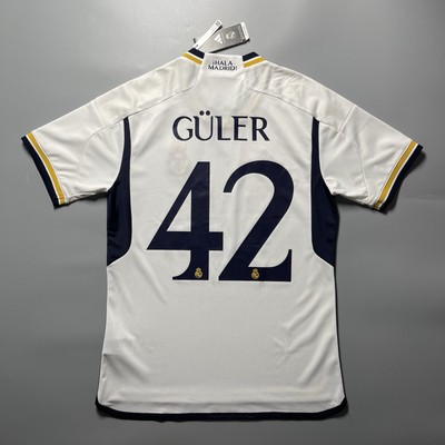 REAL MADRID ADIDAS 2023/2024 FOOTBALL HOME JERSEY #42 GULER SIZE