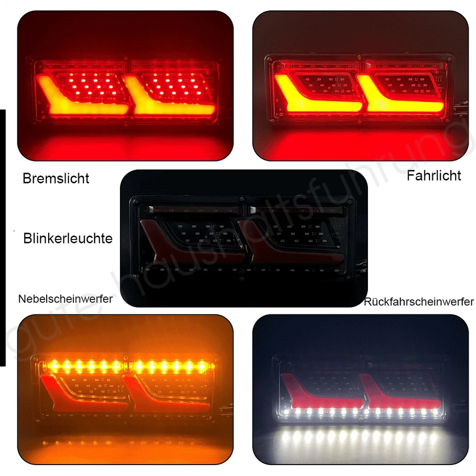 2x Anhänger Rücklicht Rückleuchten Set Anhänger Beleuchtung 12V/24V PKW LKW DHL - Bild 2 von 4