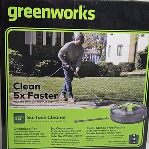 Greenworks 15" Pressure Washer Surface Cleaner Attachment & Wand Extension SC150