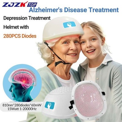 ZJZKTOP 810nm LED PBM Brain Helmet for Stroke Parkinson Alzheimer Home Use