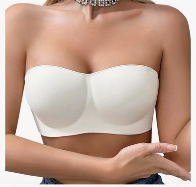 Strapless Push-Up Bra for Fuller Busts. White 34C