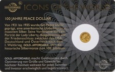 Icons of The World Goldm&uuml;nze 1/200 Unze Gold Ruanda 100 Jahre Peace Dollar