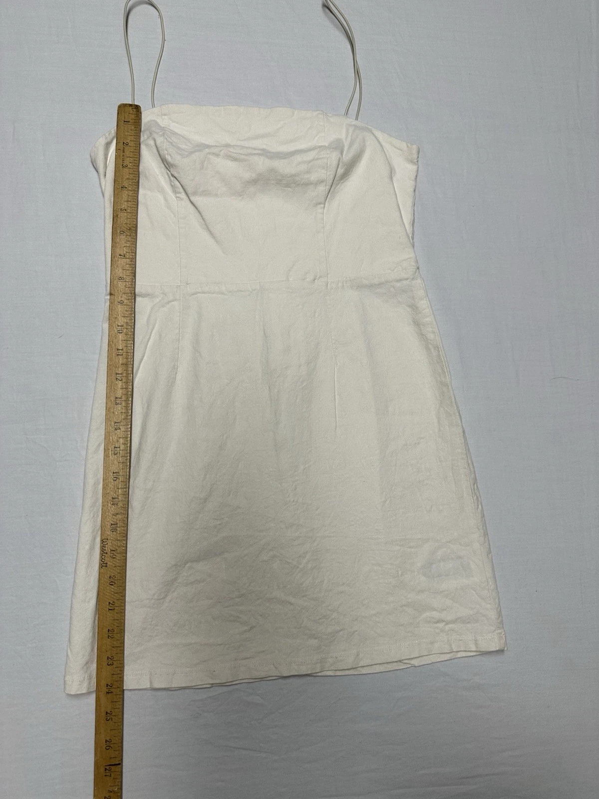 OFF WHITE Urban Outfitters abito donna bianco sporco taglia 4 misto lino corto