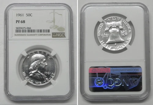 1961 Franklin Half Dollar 50c, NGC PF68  #5066