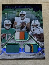 2021 01/10 Tua Tagovailoa Jaylen Waddle Devonte Parker Jersey Card Panini Miami 