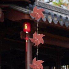 Pinwheel Rain Chain Catcher Chain for House Gutters Downspouts Outside