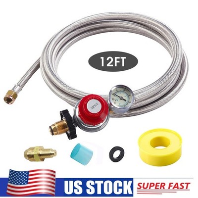 12FT High Pressure Adjustable Propane Gas Regulator Hose Indicator, Stainless