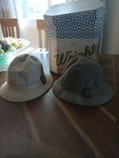 2 Pendleton Tan Brown Tweed Wool Fedora Bucket Hat Sz 7 1/8 Made in the USA