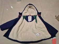 Neu Mini Boden Jacke Gr. 110 Winterjacke Warm Wasserfest Blau Kapuze