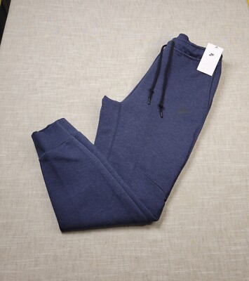 NIKE Tech Fleece Jogger Pants Medium Mens Obsidian Blue Heather Black Tapered