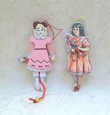 Clara Nutcracker Suite Two Wooden Christmas Ornaments One with Moving Parts