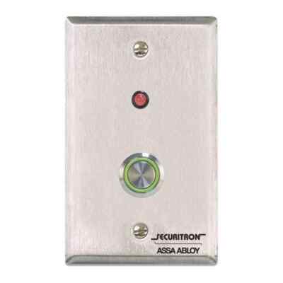 Securitron PB4L-2 Stainless Momentary Single Gang, Bi-Color LED, Stainless Steel