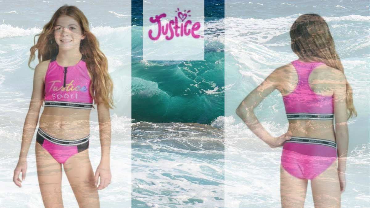 Justice Girls Piece size XS 5-6 Flounce Laced (ONLY TOP BLACK