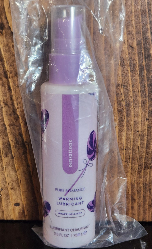 Pure Romance Sensations grape lollipop warming lubricant NEW