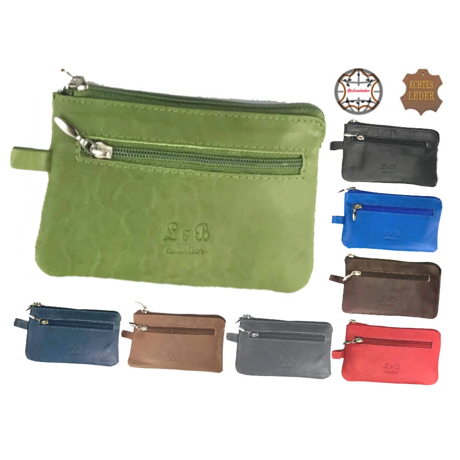 L&B COLLECTION Echt Leder Schlüsseltasche Herren Damen Auto Schlüsselmappe Schlüsseletui Börse