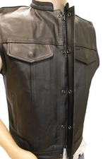 Mens SOA  Anarchy Concealed Carry Leather Outlaw MC Biker Vest