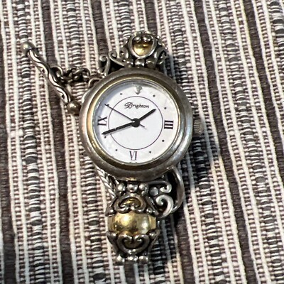 Brighton Silver/Gold Plated White Faced DEL SOL Watch, Needs Battery