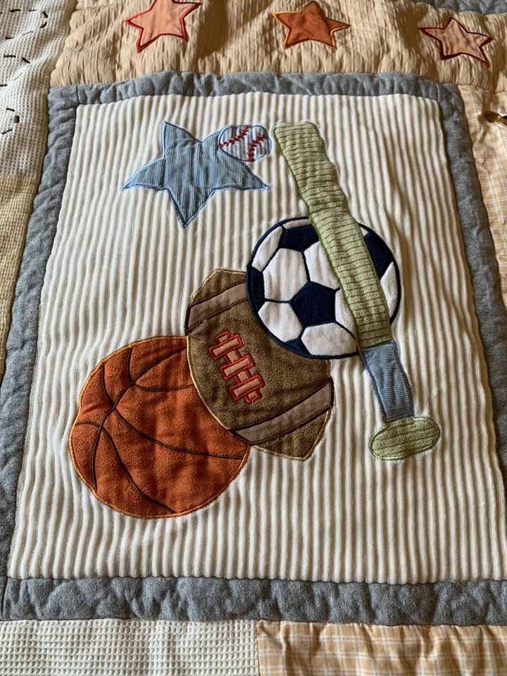 Lambs & Ivy Signature Sports USA 5-Piece Crib Bedding Set - Blue, Yellow, White - Image 2 of 4