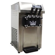 110V 3 Flavors Soft Ice Cream Machine Pre-cooling Ice Cream Maker 3.6L 2-Tank