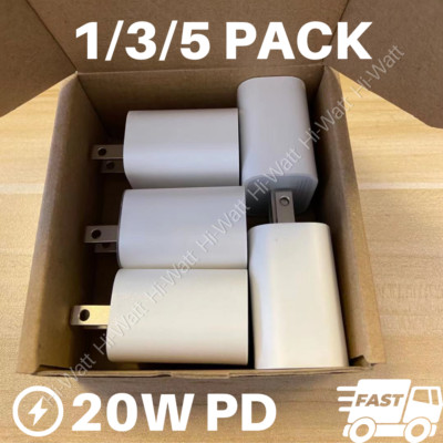 For iPhone 12/13/14/16/15/17 Pro Fast Wall Charger 20W PD USB-C Cube Adapter Lot