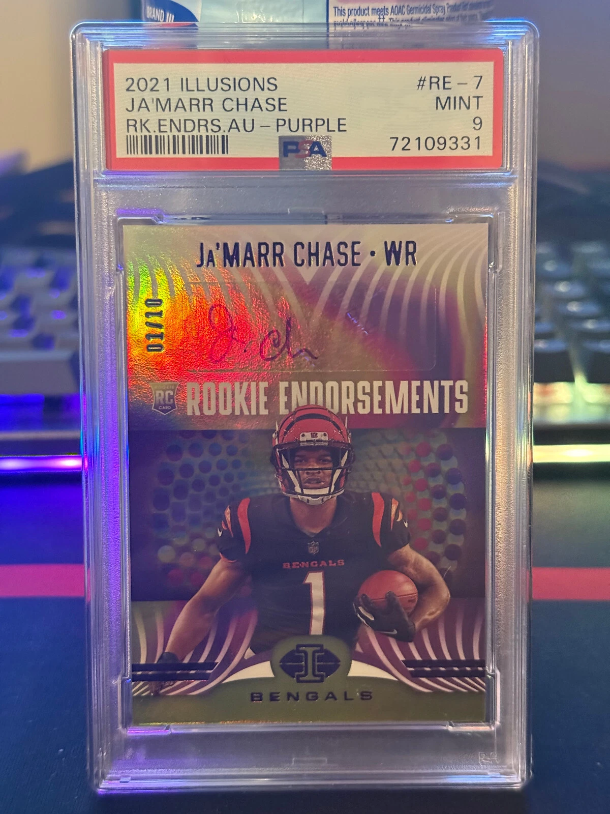 JaMarr Chase Panini Illusions Rookie Endorsements Autographs #RE7 Purple