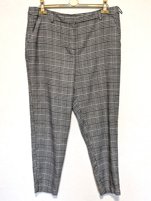 Tu Damen Karohose UK Größe 18 weiches Tragegefühl spitz zulaufendes Bein Anzughose mit Taschen