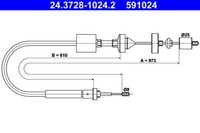 ATE 24.3728-1024.2 Seilzug, KupplungsbetäTigung FüR Renault