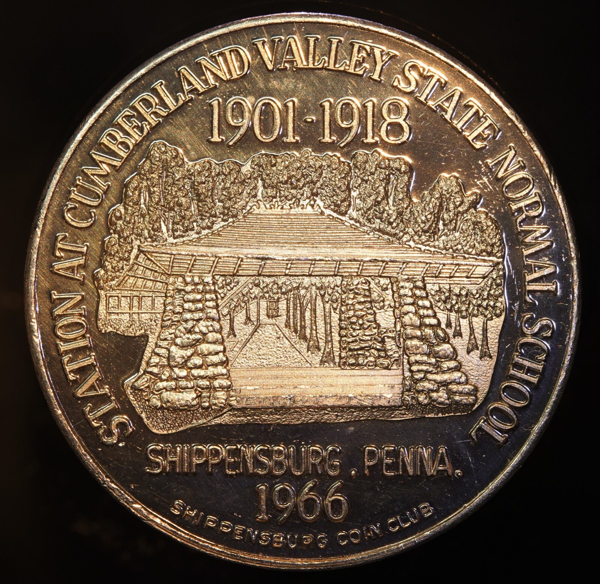 1966 Shippensburg Coin Club PA Train Crossing Square 999 FINE Silver round  C3625 | eBay