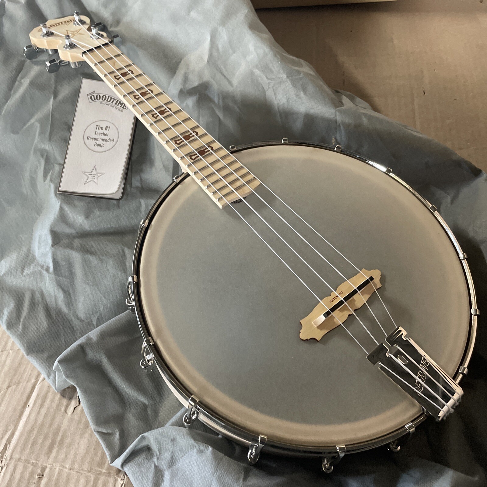 Deering Goodtime 4String Concert Ukulele Banjo, Made in USA Instrument