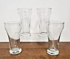 VINTAGE HEAVY BASE GLASS TUMBLER SET OF FOUR